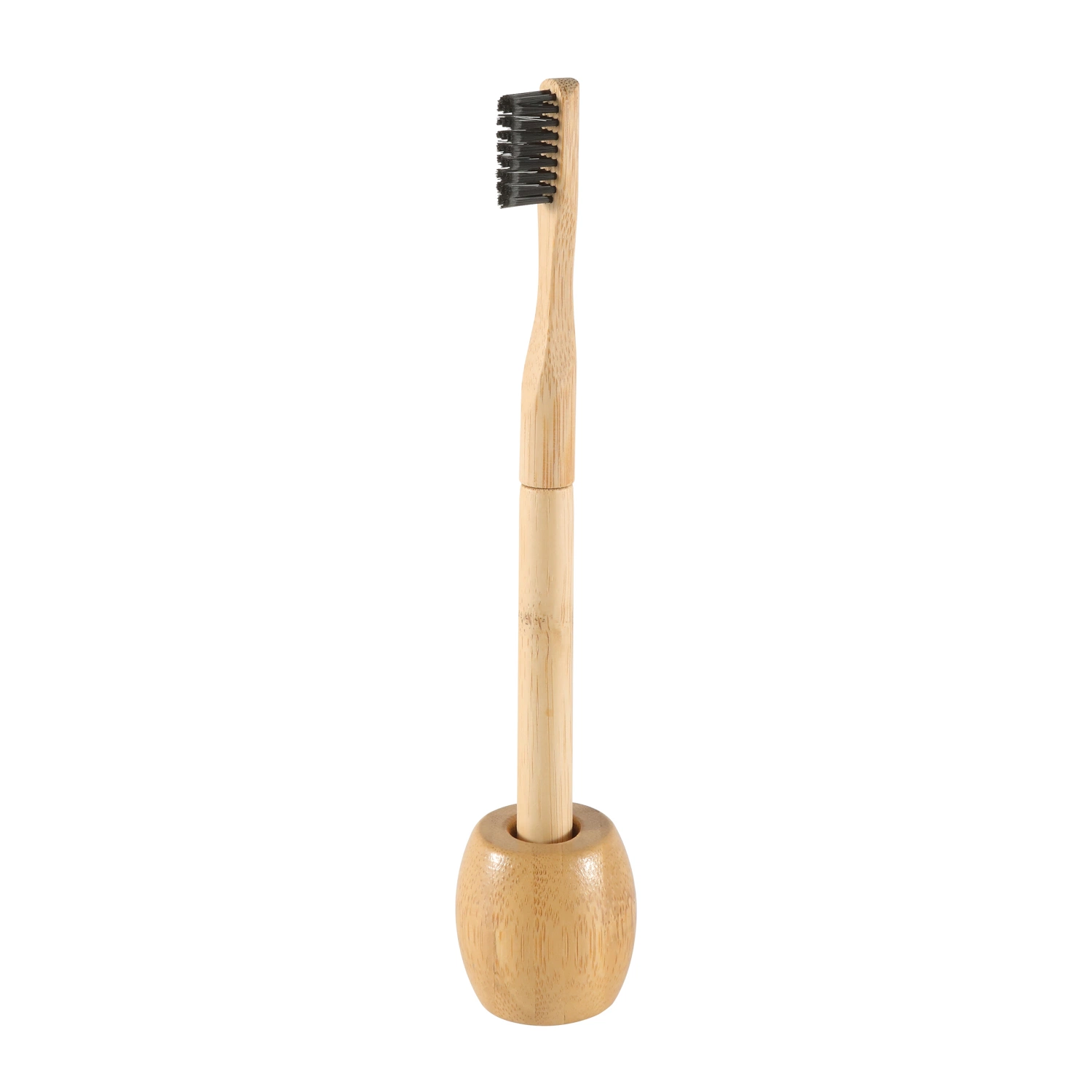 Biodegradable Eco-Friendly Bamboo Toothbrush Holder Round Toothbrush Base OEM