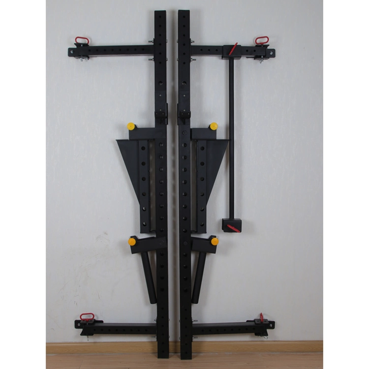 Home Use exercício Fitness Equipamento Power Training dobrado parede-montado Squat Rack