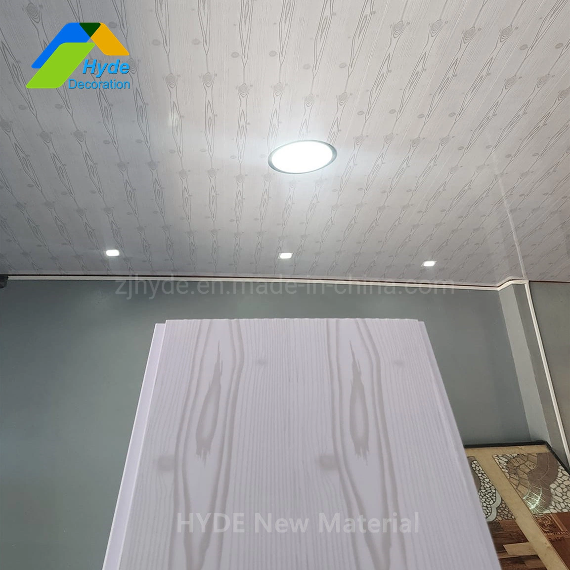 Lingueta do painel do teto em PVC plafond de 200 mm/250 mm e tira ranhurada Forro falso de plástico