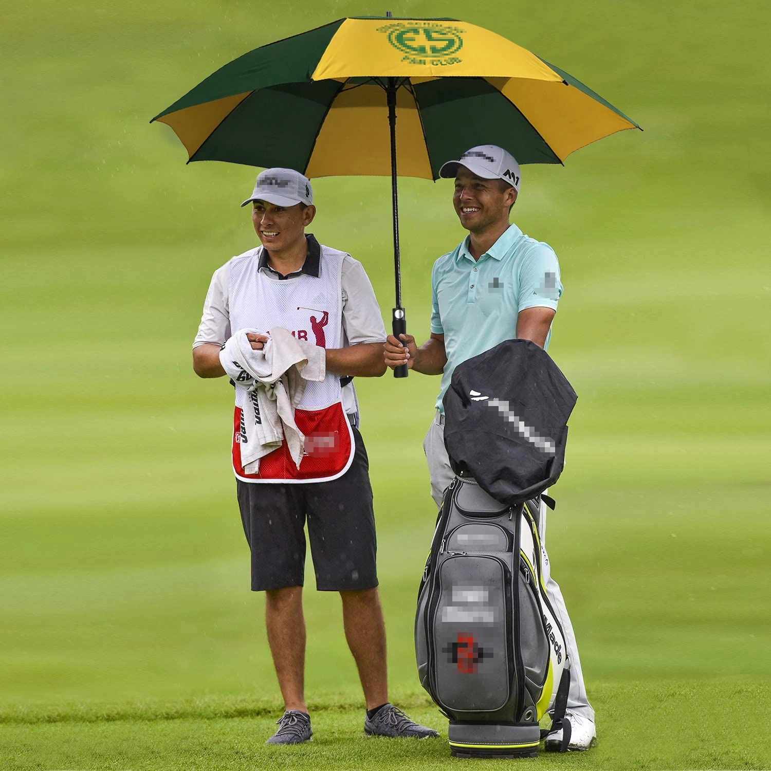 High/Calidad Premium de fibra de vidrio a prueba de intemperie Windproof lujo ventilado Golf paraguas para los hombres/adulto con el logotipo personalizado