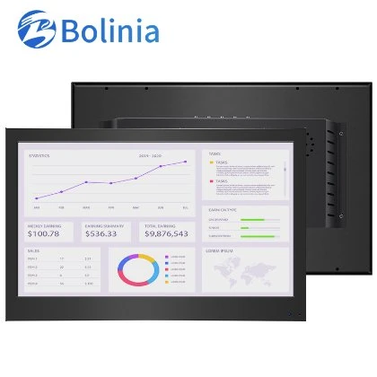 Hot Selling 15.6 / 15 / 16 Inch OEM Wall Mounted Metal Case Snap Wide Screen HDMI VGA TFT IPS 1080P Industrial Panel PC Computer