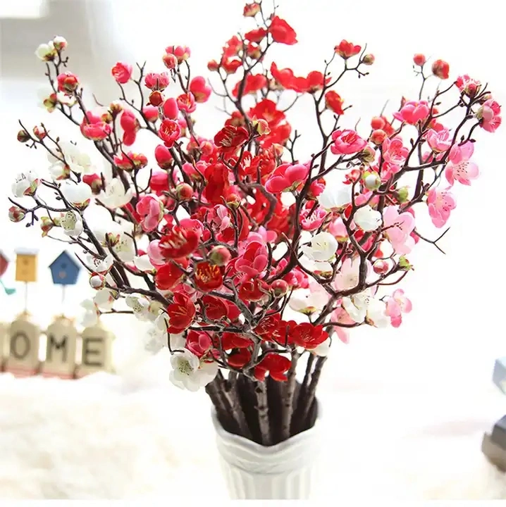 Artificial Flowers DIY Silk Flowers Plum Blossom Floral Wedding Bouquet Home Decor Bouquet Flores Mariage Flower