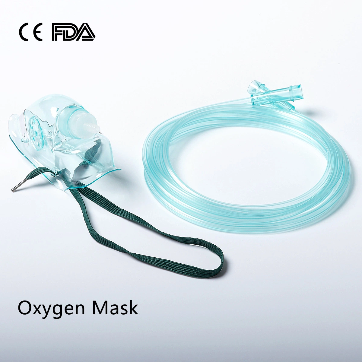 Oxygen Mask Factory Hospital Medical Plastic Disposable Oxygen Face Mask Adult XL/L, Pediatric M/S Size with CE, FDA Green