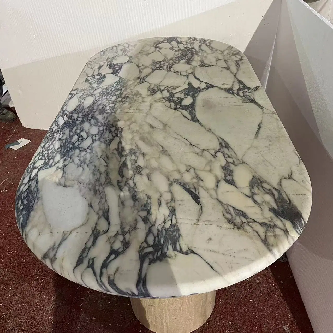 Luxo Viola Calacatta Marble Stone Top Nordic Table Antique Home Mesa de jantar mobiliário