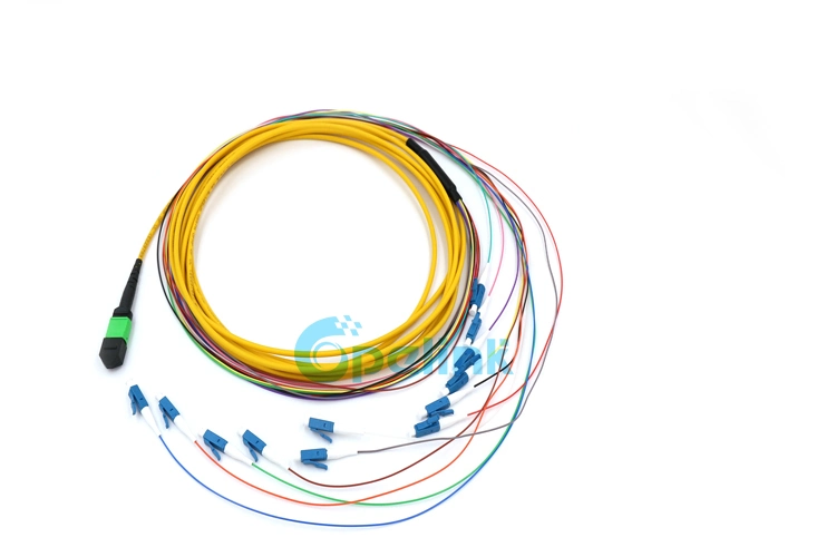 OEM Manufacture 12fibers MPO-LC cable de fibra óptica de alta calidad