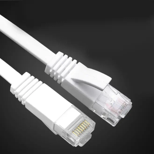 Кабель Ethernet Cat 6 50 ФУТОВ, белый, плоский Интернет Коммутационные кабели ЛВС сплошной высокоскоростной кабель CAT6 для компьютера с. Разъемы RJ45