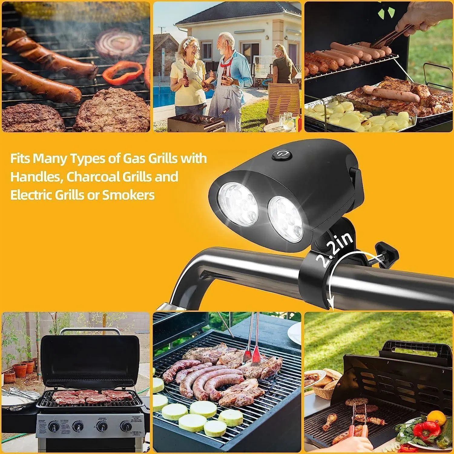 BBQ Accessories Cool Gadgets Two Brightness Setting Grill Lights for Outdoor