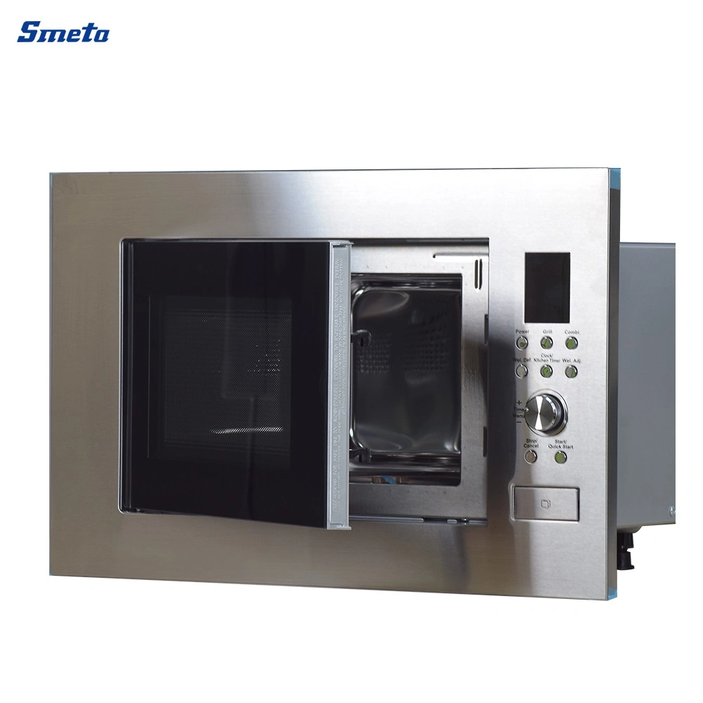 23L 900W Small Digital Stainless Steel Built-in Microwave Oven with Grill