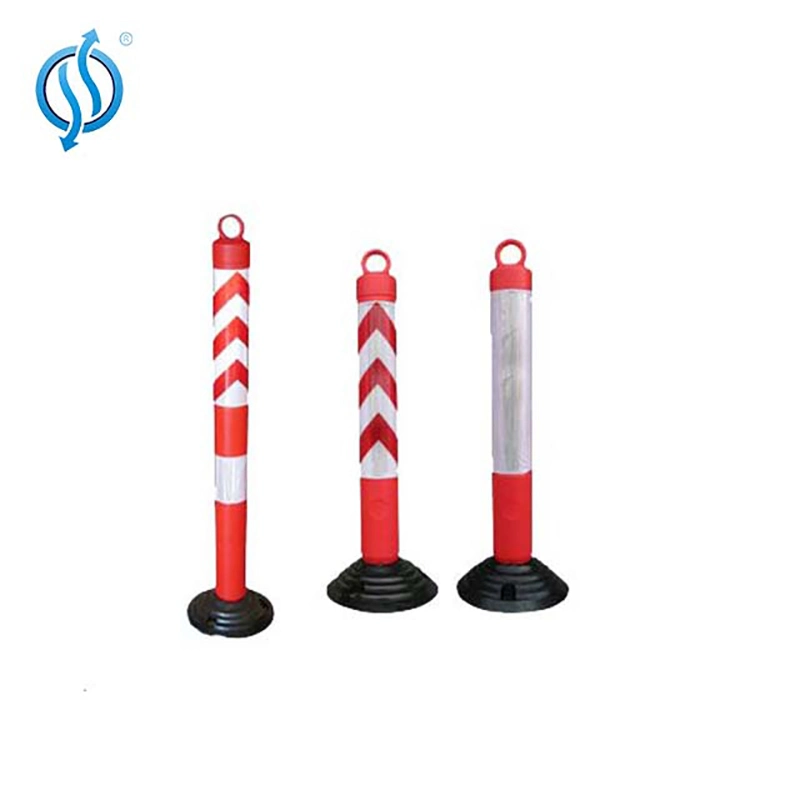 Manufacture Cheap PE PU Warning Post Traffic Safety Warning Bollard Plastic Warning Pole Post