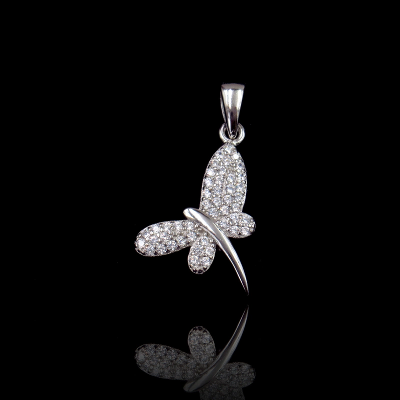 Fashion Jewelry No Stone Butterfly Shaped Party Pendant with Sterling Silver