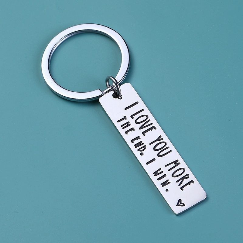 Valentines Day Keychain Gifts for Husband/Wife Custom Stainless Steel Metal Keychain