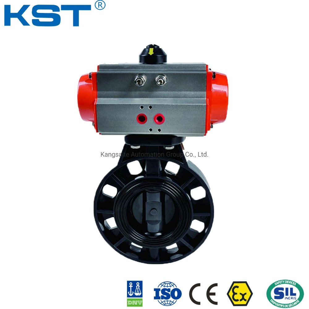 Pneumatic Actuated Wafer UPVC Butterfly Valve