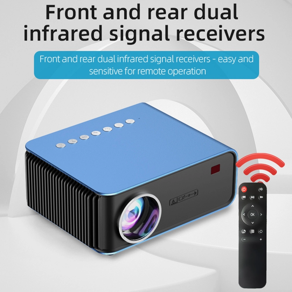 T4 Portable Mini Projector WiFi Mobile Phone Screen Mirroring Home Theater LED Video Projector - Us Plug