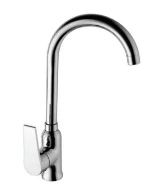 Wide Angle Deck Mounted Brass Chrome Plated Modern Design Basin Faucet