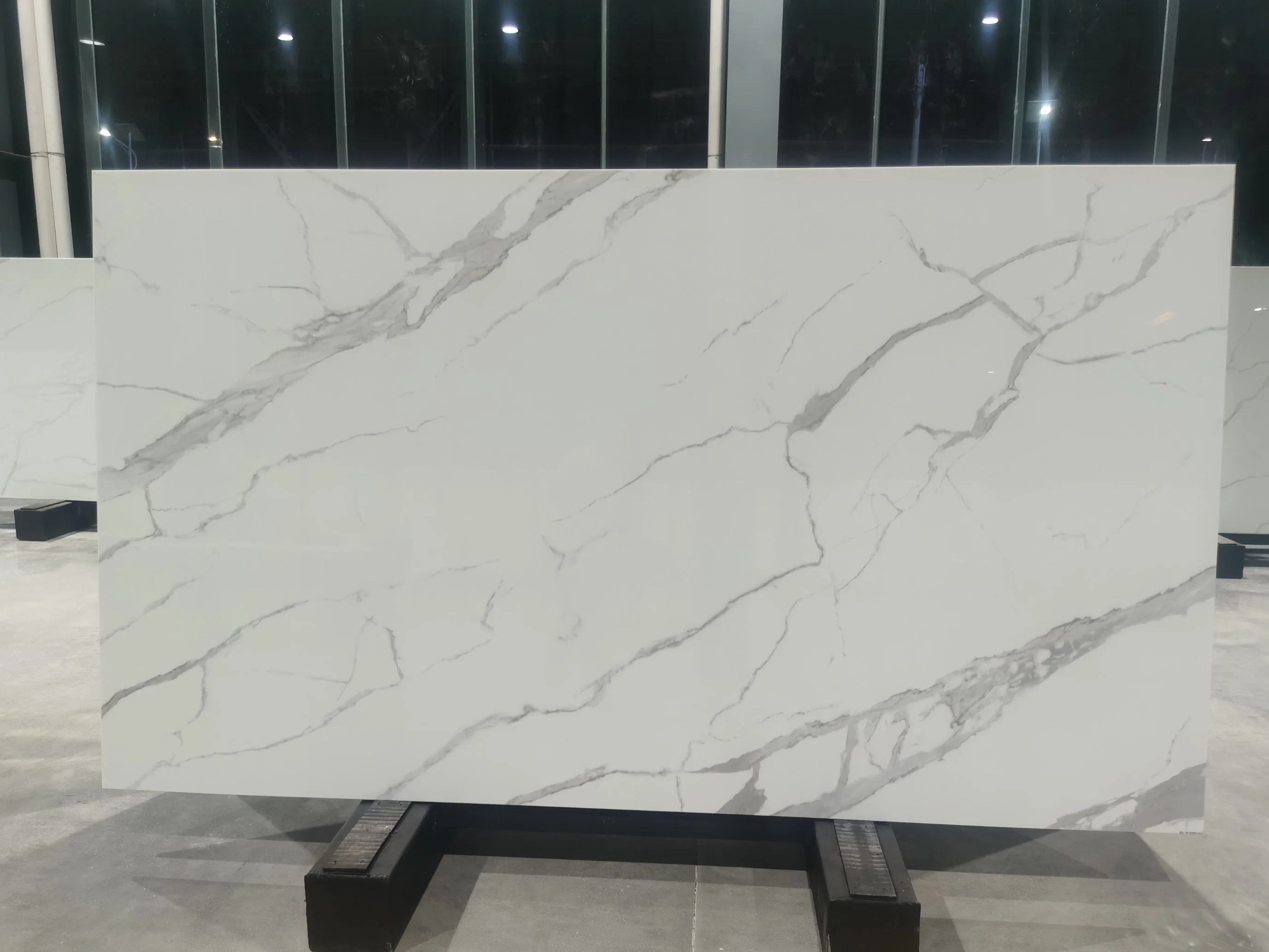 Diverse Styles Calacatta White Nano Glass Stone Slab for Countertops