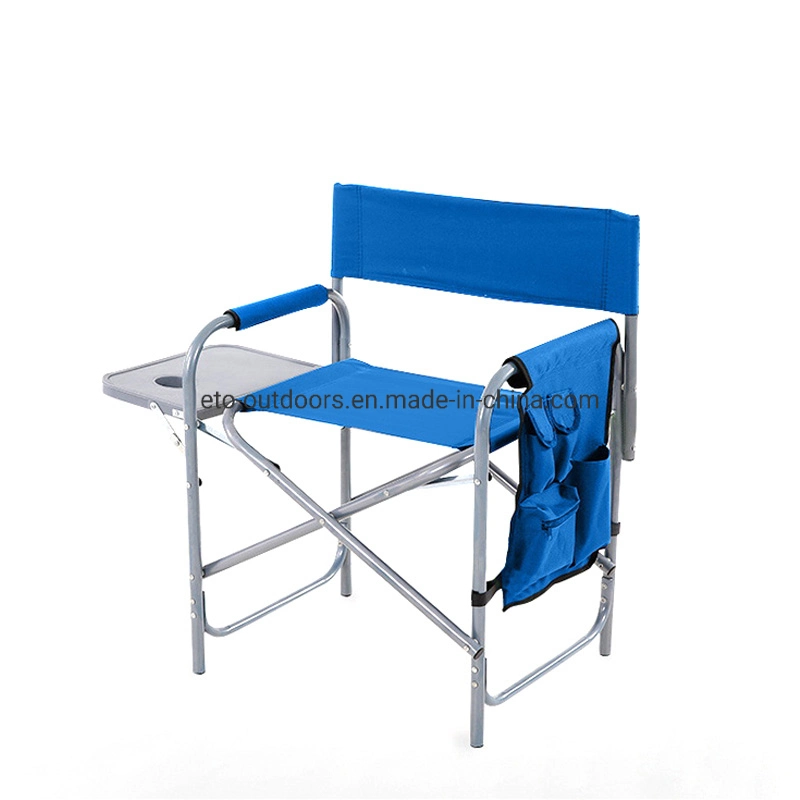 Aluminio exterior silla plegable Director Silla de playa Bolsa con soporte