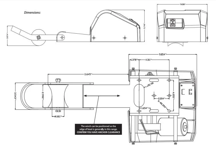 Free Drop Sea Water 12V Boat Anchor Winch Yacht Electric Anchor Winches with Wireless Remote Gdy-35sw