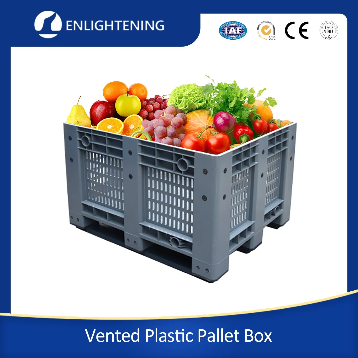 Folding Agriculture Plastic Pellet Box Food Containers HDPE Box