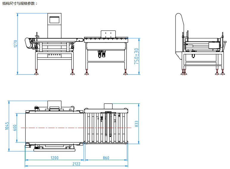 Coso Automatic Rejection Conveyor Belt Check Weigher for Large Goods