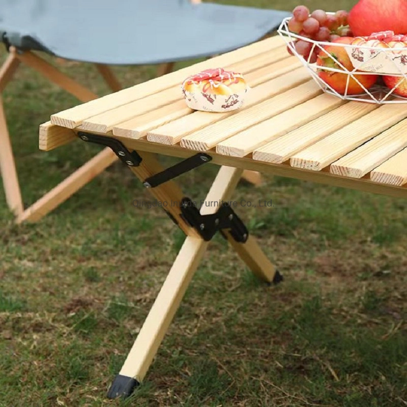 Table pliante pratique en bois massif pour le camping en plein air, les pique-niques, les barbecues et le jardin.