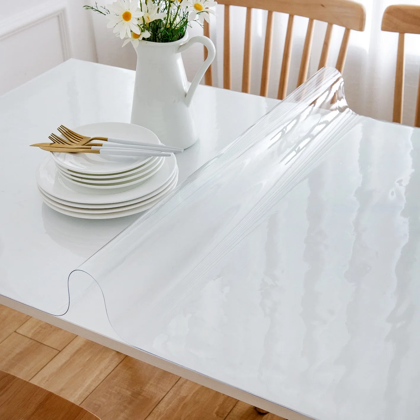 Vinyl Desk Covering PVC Table Cloth for Supper Clear