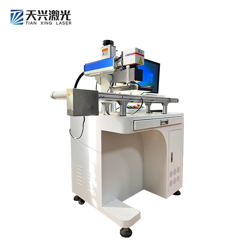 Jpt Source Visual Auto Positioning Fiber Laser Marking Machine for Moving Production Line