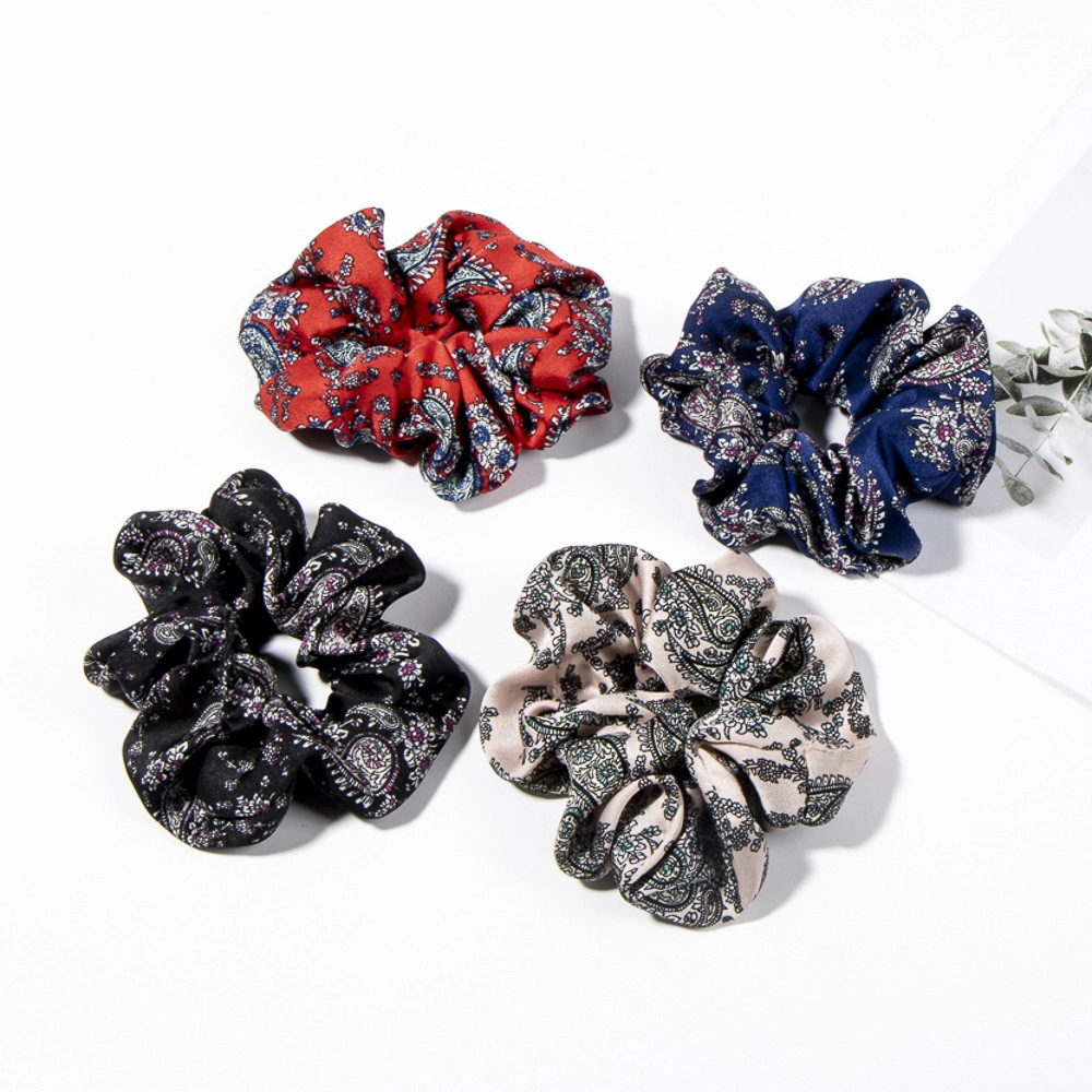 Chiffon Hair Rope Cashew Flower Print Fashion Hair Band Hair Accessories