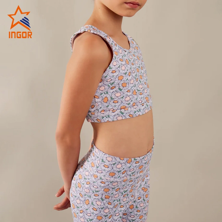 Ingor Sportswear Kids Active Wear with Breathable and Quick Children Swimwear Kids Sports Crop Top