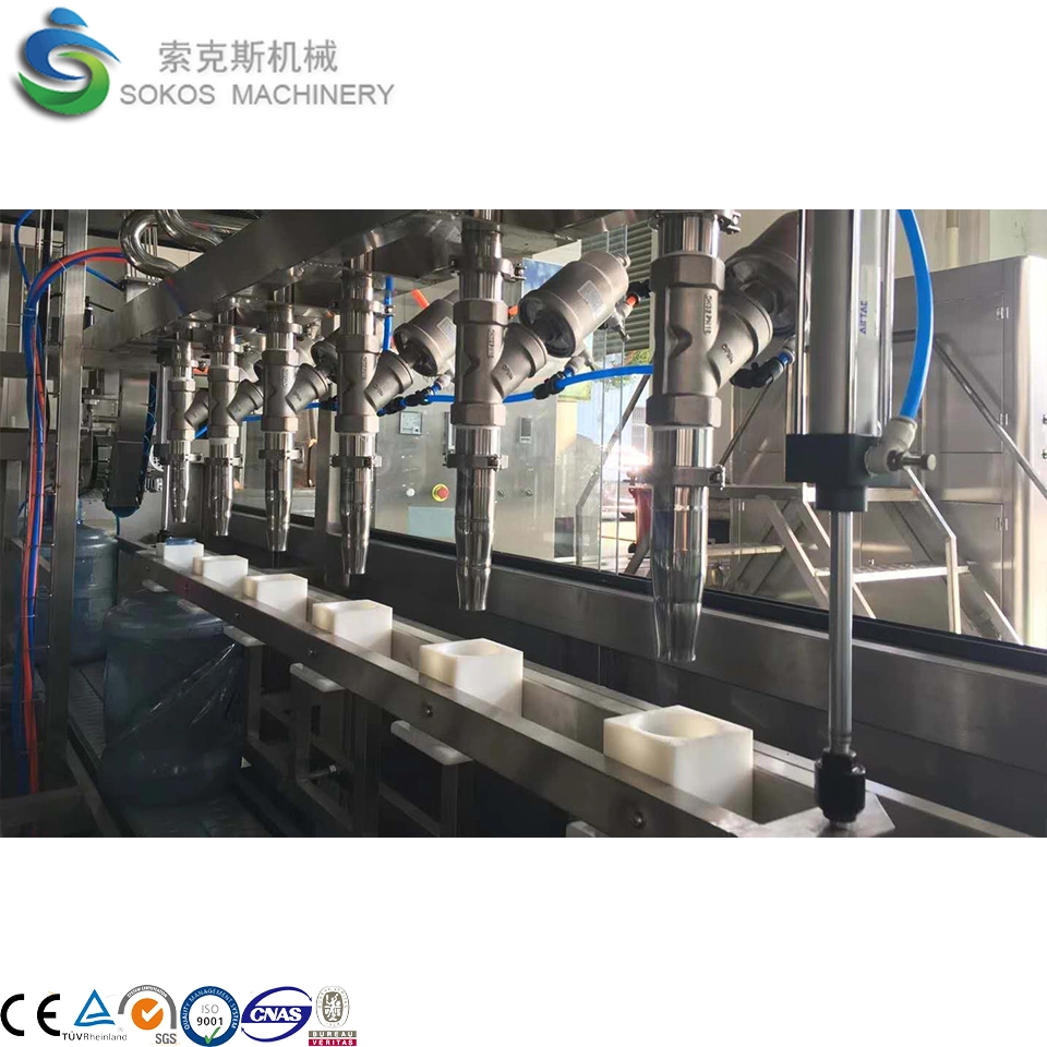 Máquinas de enchimento de garrafas de barril de 5 galões automáticas de 20 litros Enchem balde de 5 galões Planta de água engarrafada Máquina de produção de água mineral pura.