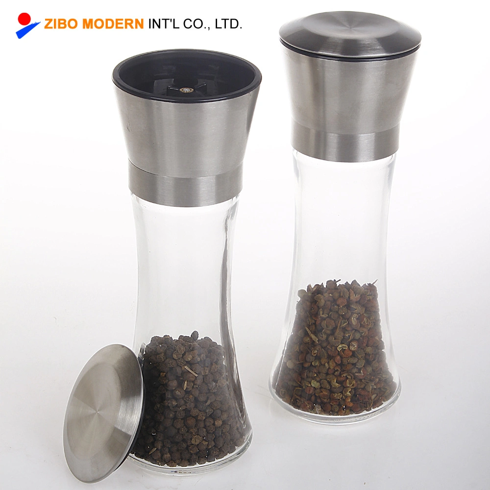 Stainless Steel Sets Manual Spice Grinder Pepper Mill/Salt & Pepper Mills Glass Pepper Grinder, Herb Grinder, Herb Mill, Spicy Grinder, Spicy Mill