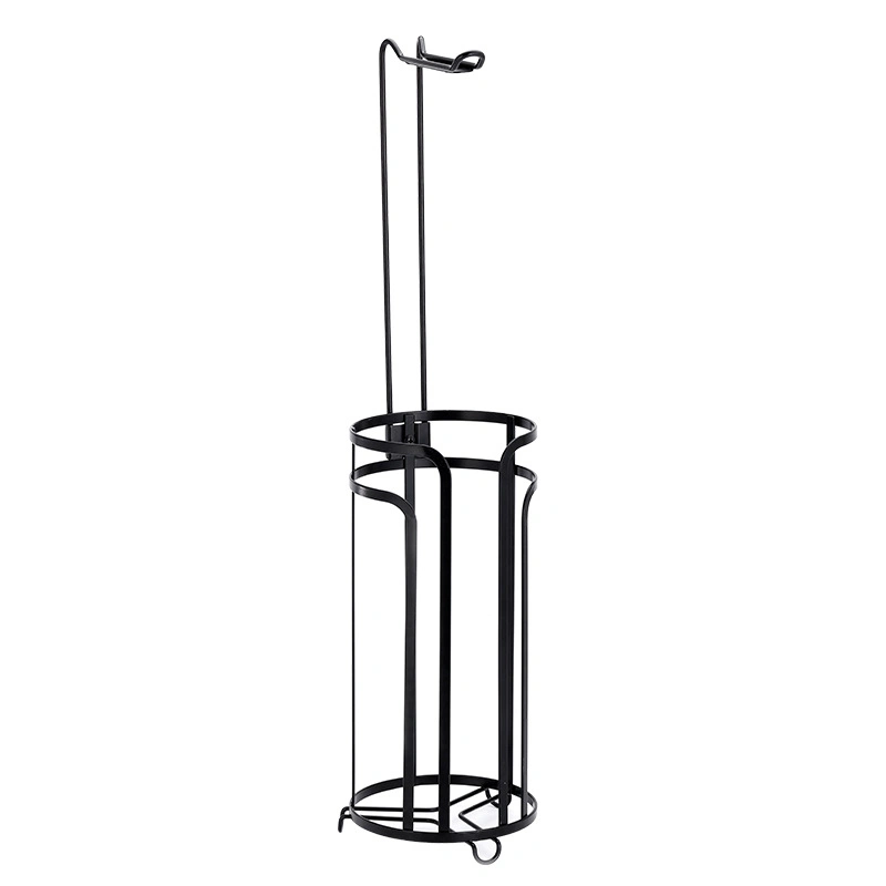 Black Home Basics Wire Collection Free-Standing Toilet Paper Towel Holder