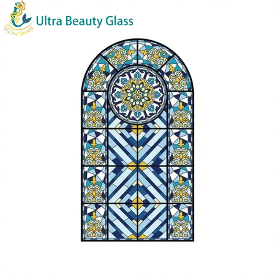 Design de flores personalizado estilo europeu Tiffany Art Church vitrais