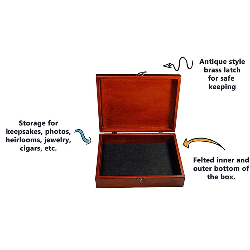 Los juegos del Viejo Mundo el tesoro de madera Caja de almacenamiento con cierre de latón (Redwood fin)
