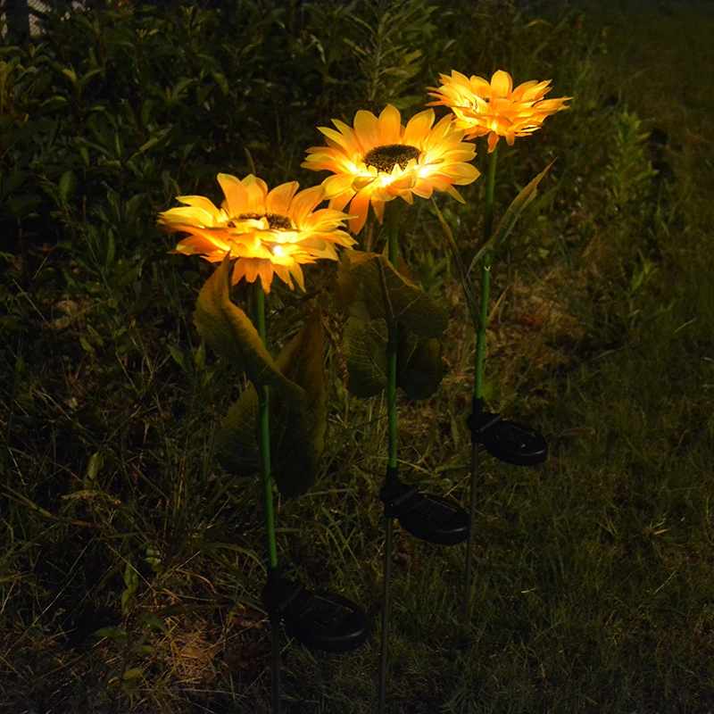 Outdoor Waterproof Standing Lawn Lamp Garden Decoration Lights LED Saving Low Voltage Solar Sunflower Ground Lamp