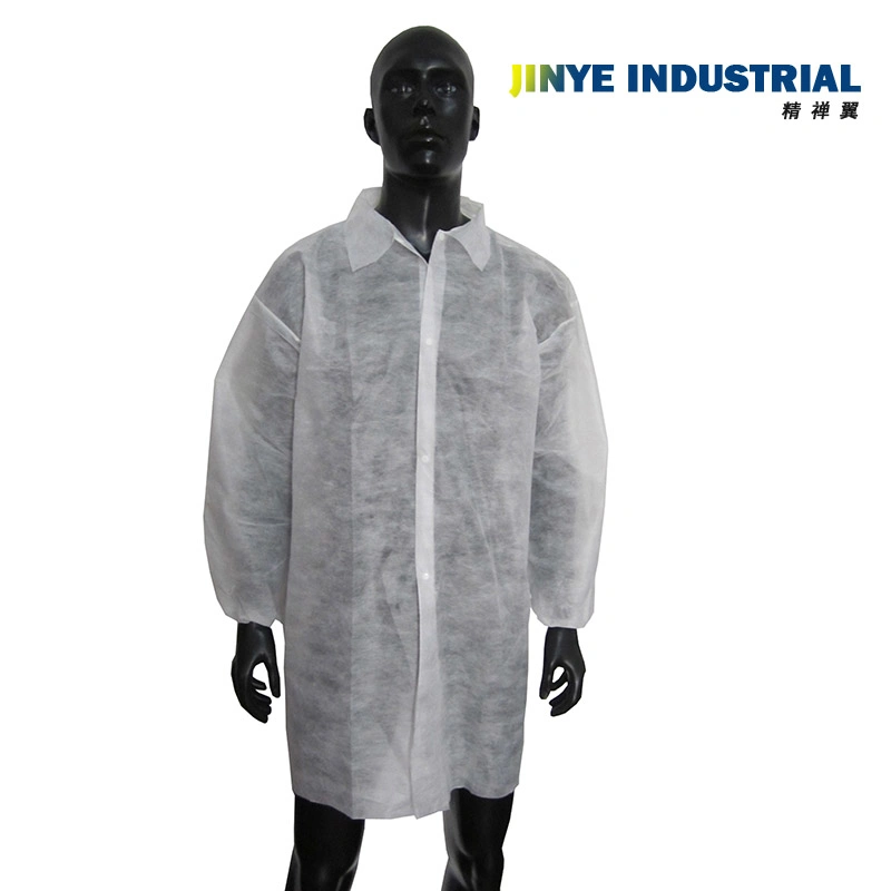 Disposable Doctor Coats SMS/Spunlace/PP Material Stretchable Medicallab Coats