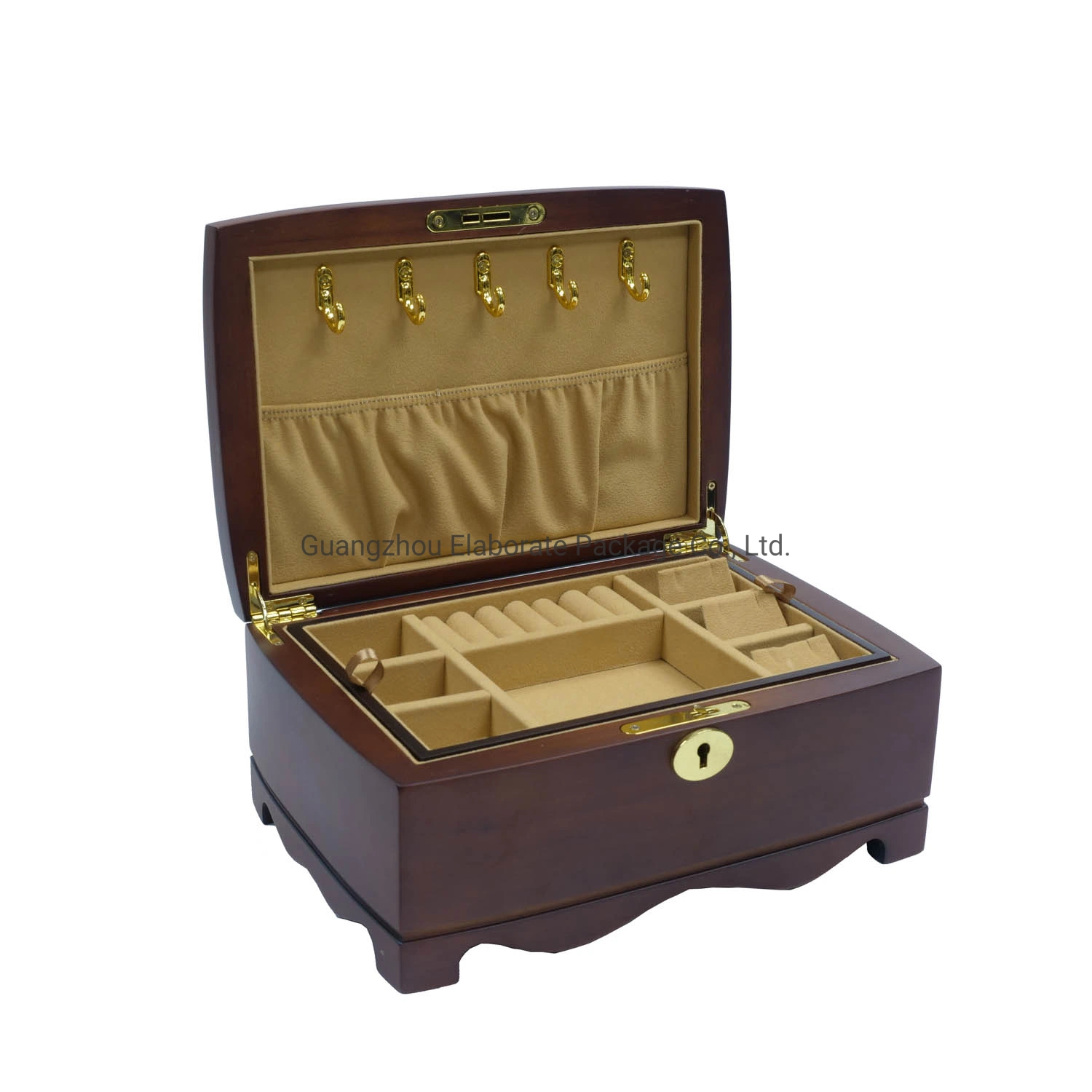 Customized Vintage Solid Wood Jewellery Storage Collection Box Wooden Packing Gift Case with Lock