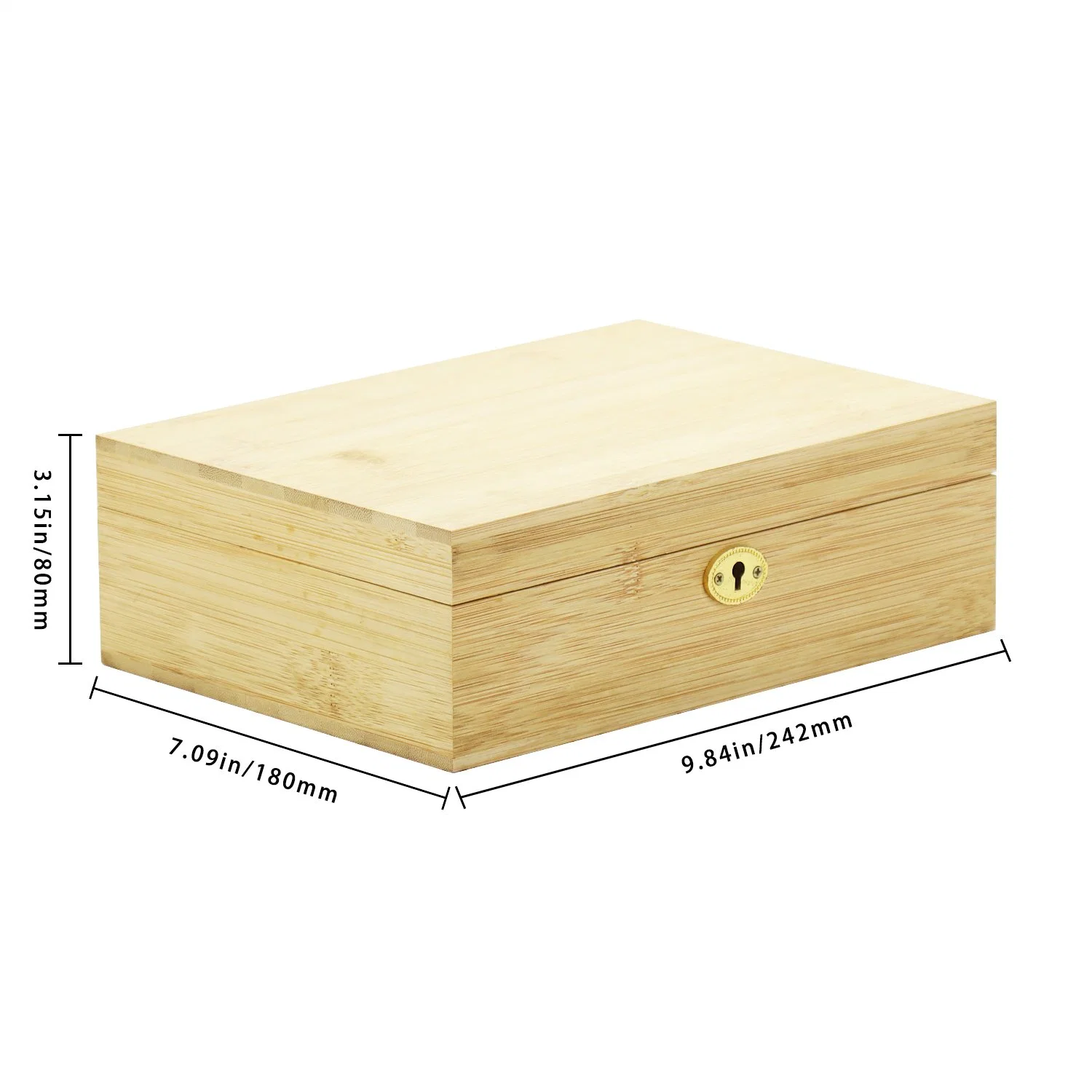 Caja de madera estasa ahumado Caja de bambú estasa con bandeja rodante Cajas de madera con tapa alada