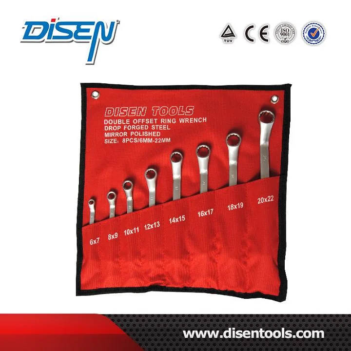 10 PCS 75 Degree Angle Double Ring Offset Spanner Set