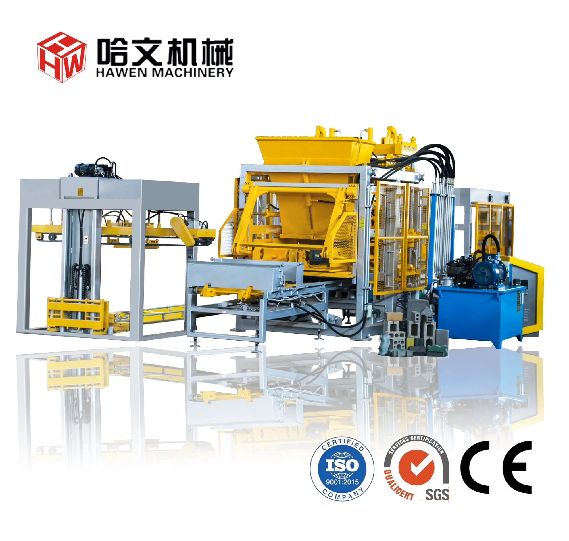 Fully Automatic Construction Equipment Automatic Concrete Block and Brick Making Machine