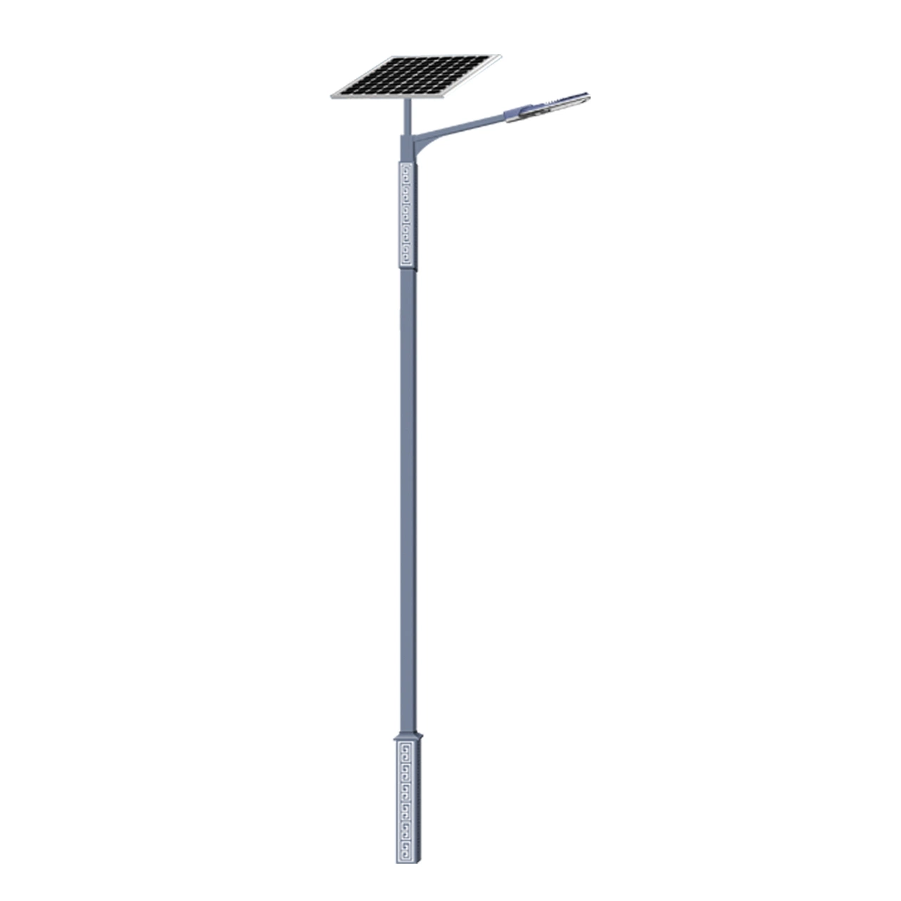 Outdoor Hot Galvanized Steel Solar Street Lamp Post Street Light Pole