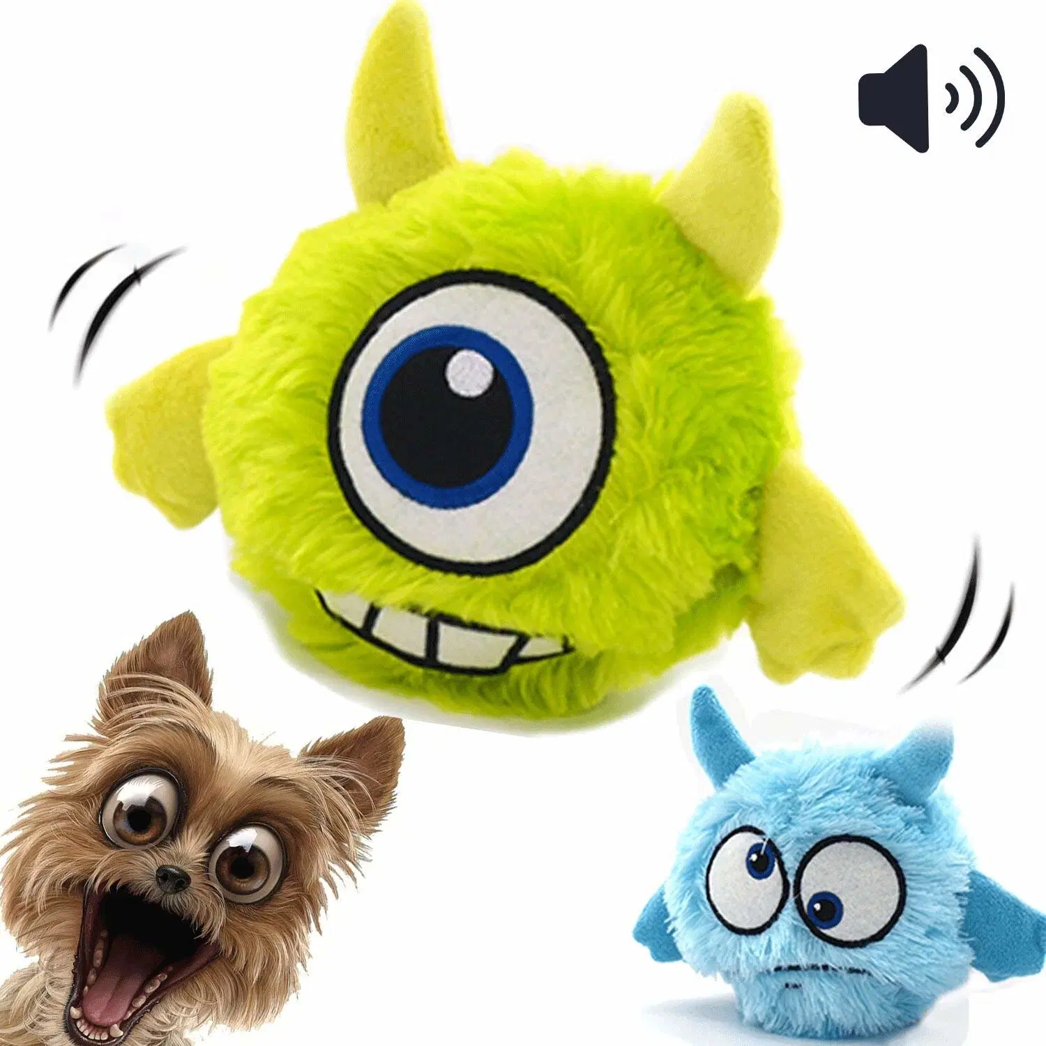 Interactive Dog Toy Plush Squeaky Giggle Ball