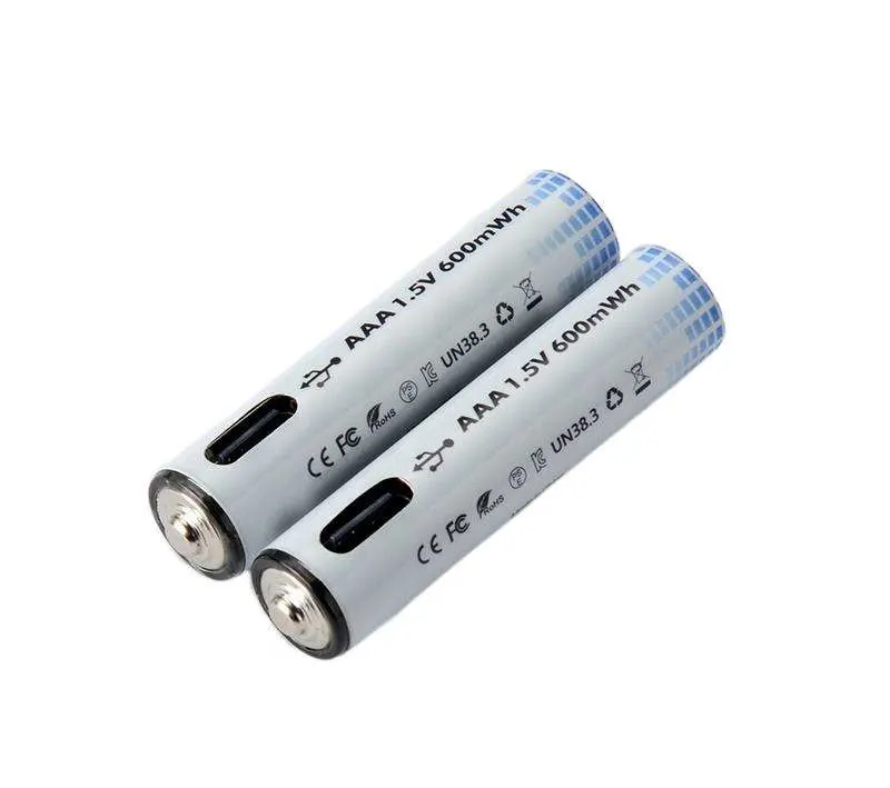 Micro USB Rechargeable 3A Li-ion Batteries 1.5V 600mAh Type C Lithium Ion Triple a Size AA AAA Environmental Rechargeable Battery