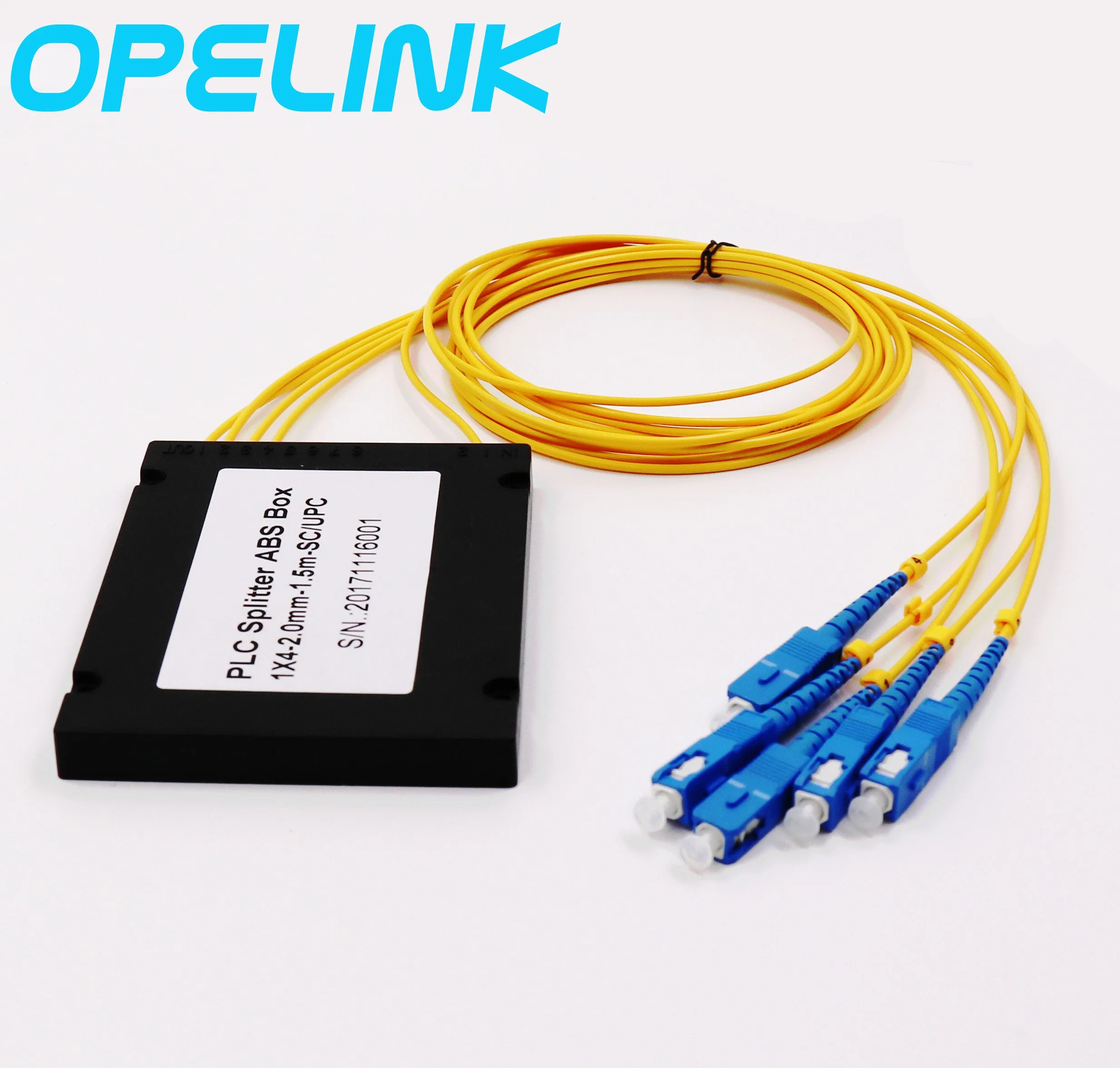 1X4 ABS Box Optical Fiber PLC Splitter with Sc Connector