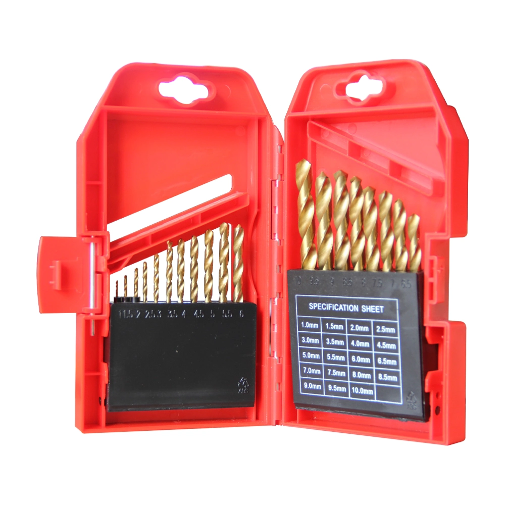 Behappy Quality 19PCS High-Speed Steel Titanium Coated Twist Drill Bit Set for Sheet Steel