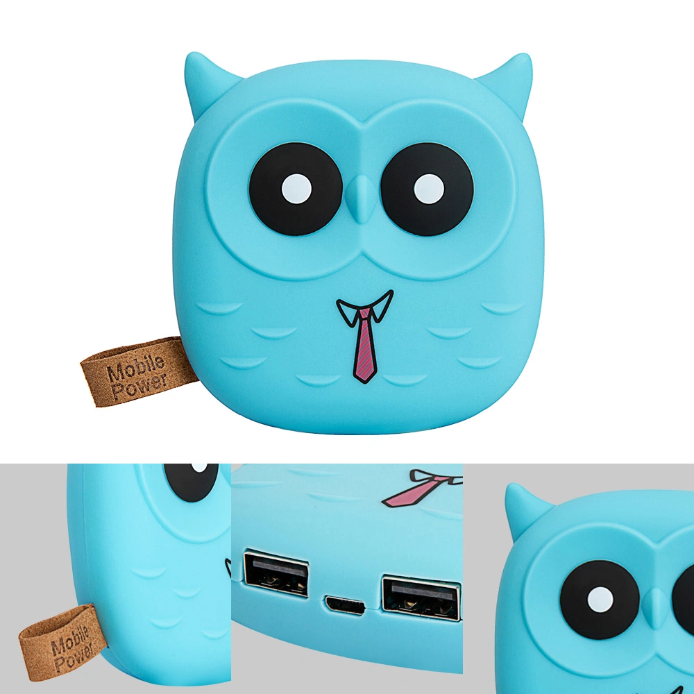 18650 Cartoon Owl Power Bank 3600mAh Portable Battery Charger Powerbank