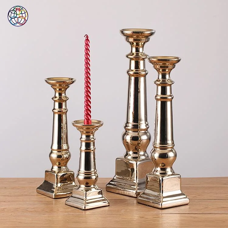 Handmade Modern Home Wedding Candle Holder Gold Candlestick Holder