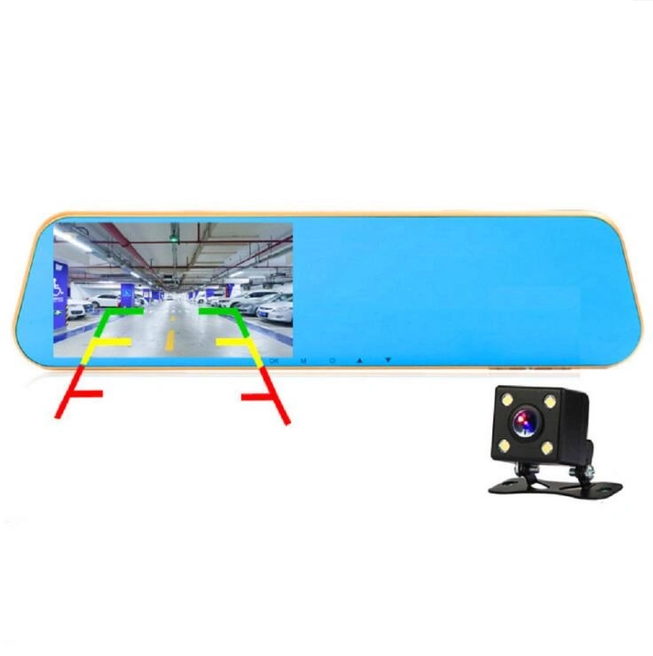 Blue Light Rear View Mirror Driving Recorder with Parking Monitor