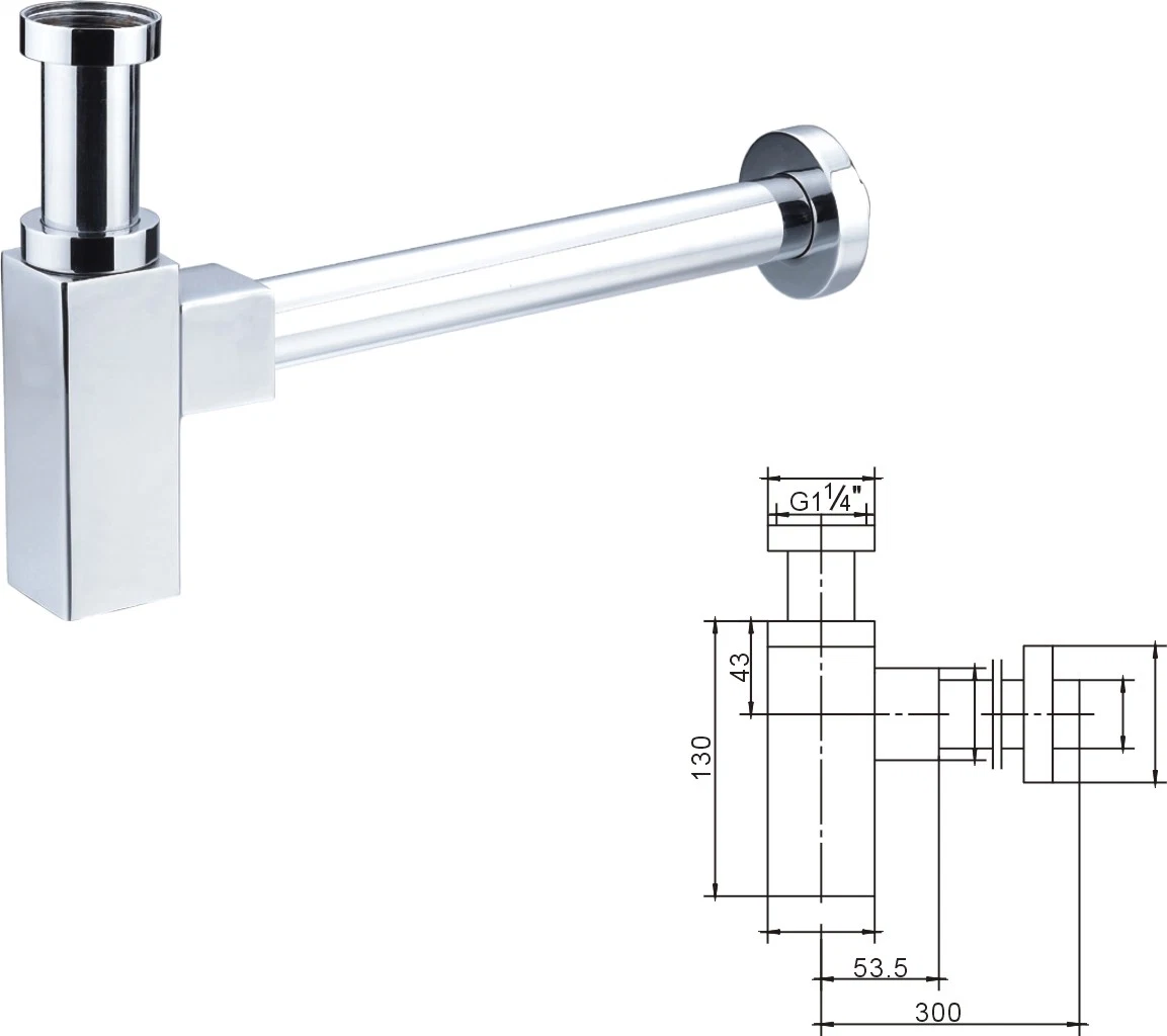 Factory Cheap Brass Siphon Bottle Trap with Chrome Basin Waste Trap