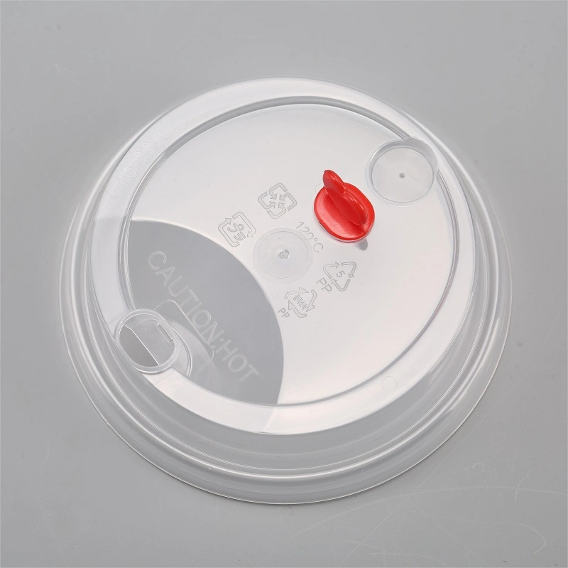 90mm Caliber Food Grade PP Plastic Lid with Stopper Plug Milk Tea/Coffee Cup Lid for Drinking