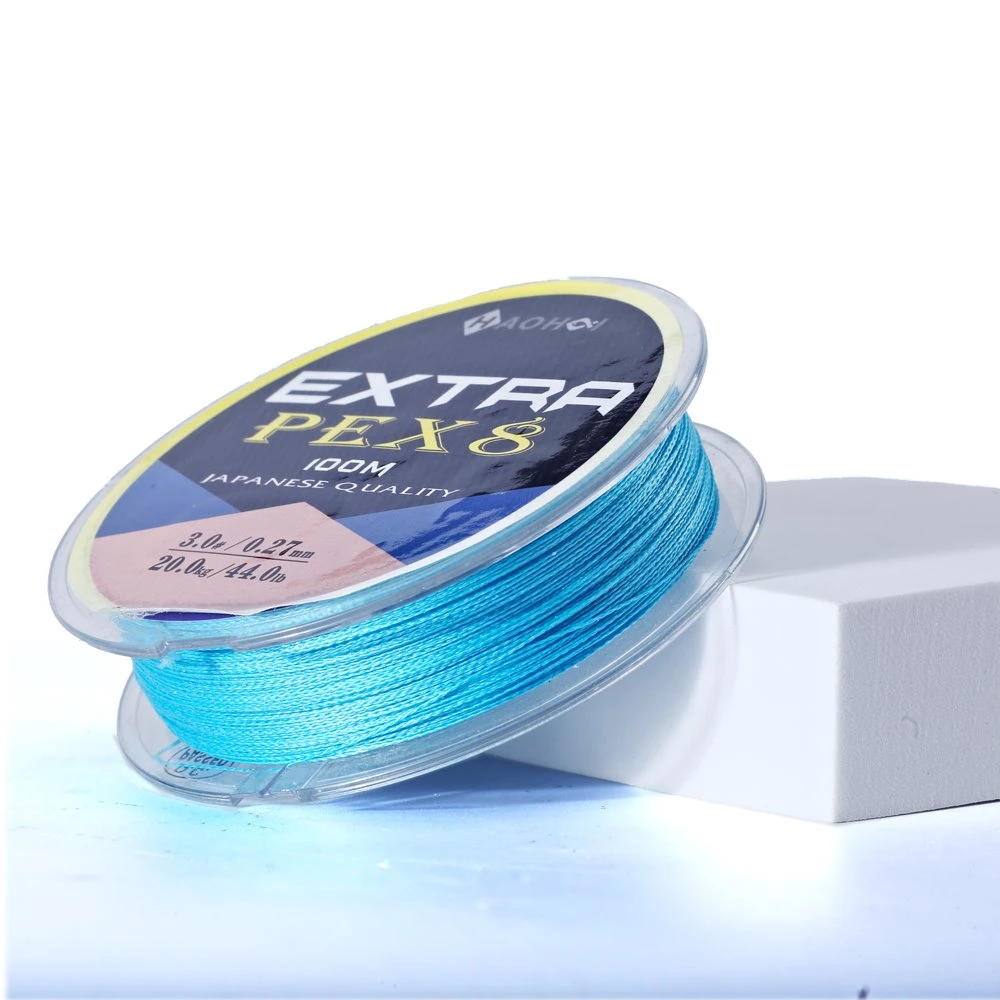 Never Fade out Color Braided Line for Fishing 50lb 0.37m Blue 100m Net